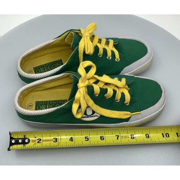 University of Oregon Green & Yellow No-back Sneaks Size Ladies 8 (M6) Go Ducks!! - Picture 7 of 11